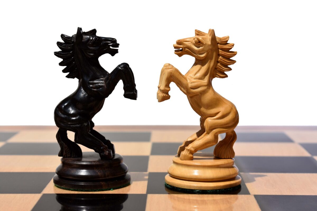 Special Edition Kohinoor Series Chess Pieces Boxwood & stripped Ebony 5" King -8653