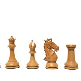 The Supreme Stallion Chess Pieces Satin Finish Boxwood & Black Lacquered 5" King-8607