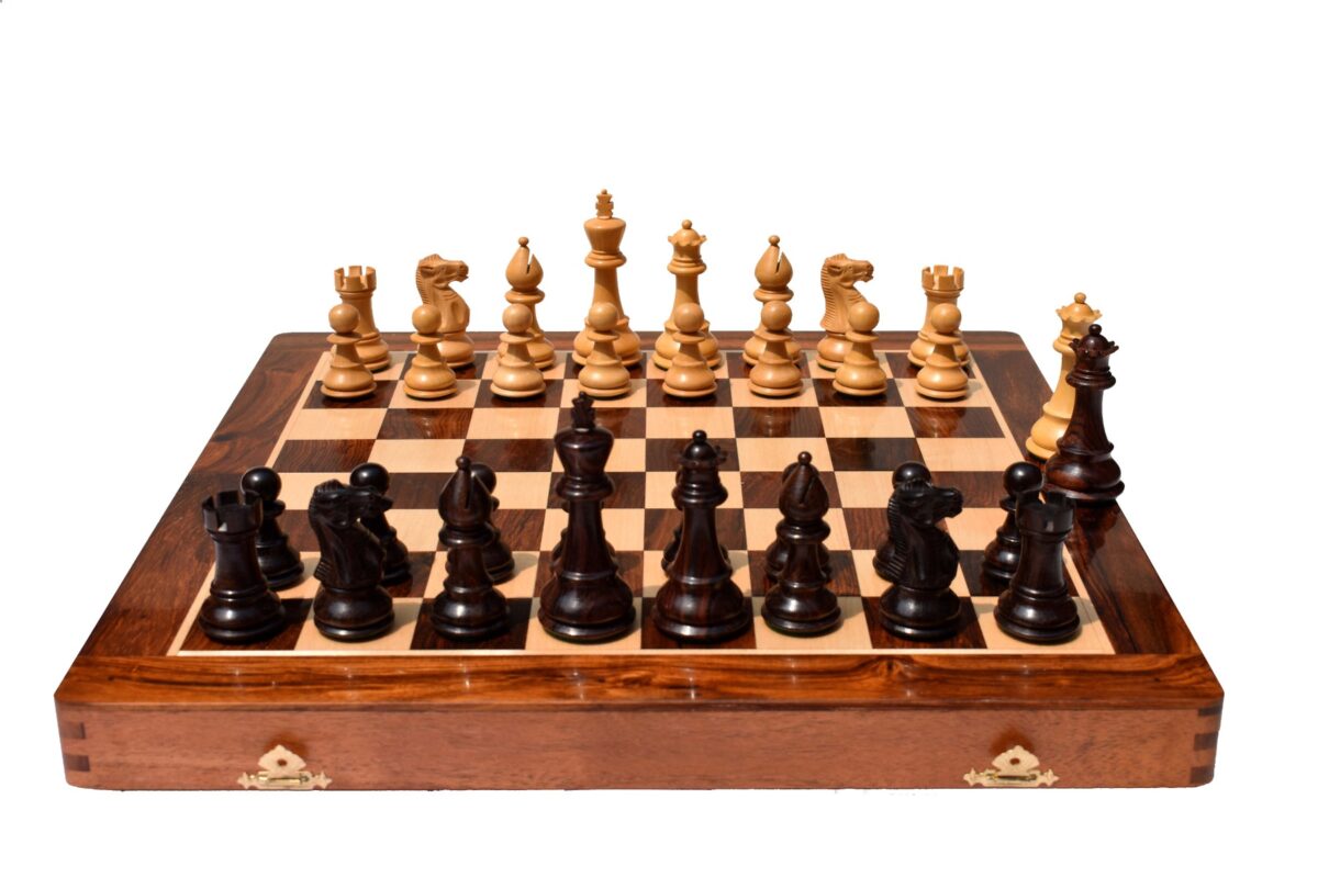 Classic Series chess set Boxwood & Rosewood 3.5" King-8661