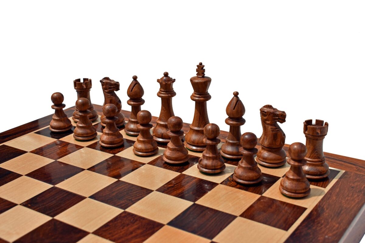 Classic Series chess set Boxwood & Sheesham 3.5" King-8688