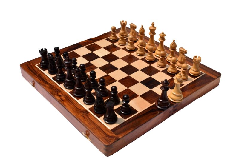 Classic Series chess set Boxwood & Rosewood 3.5" King-0