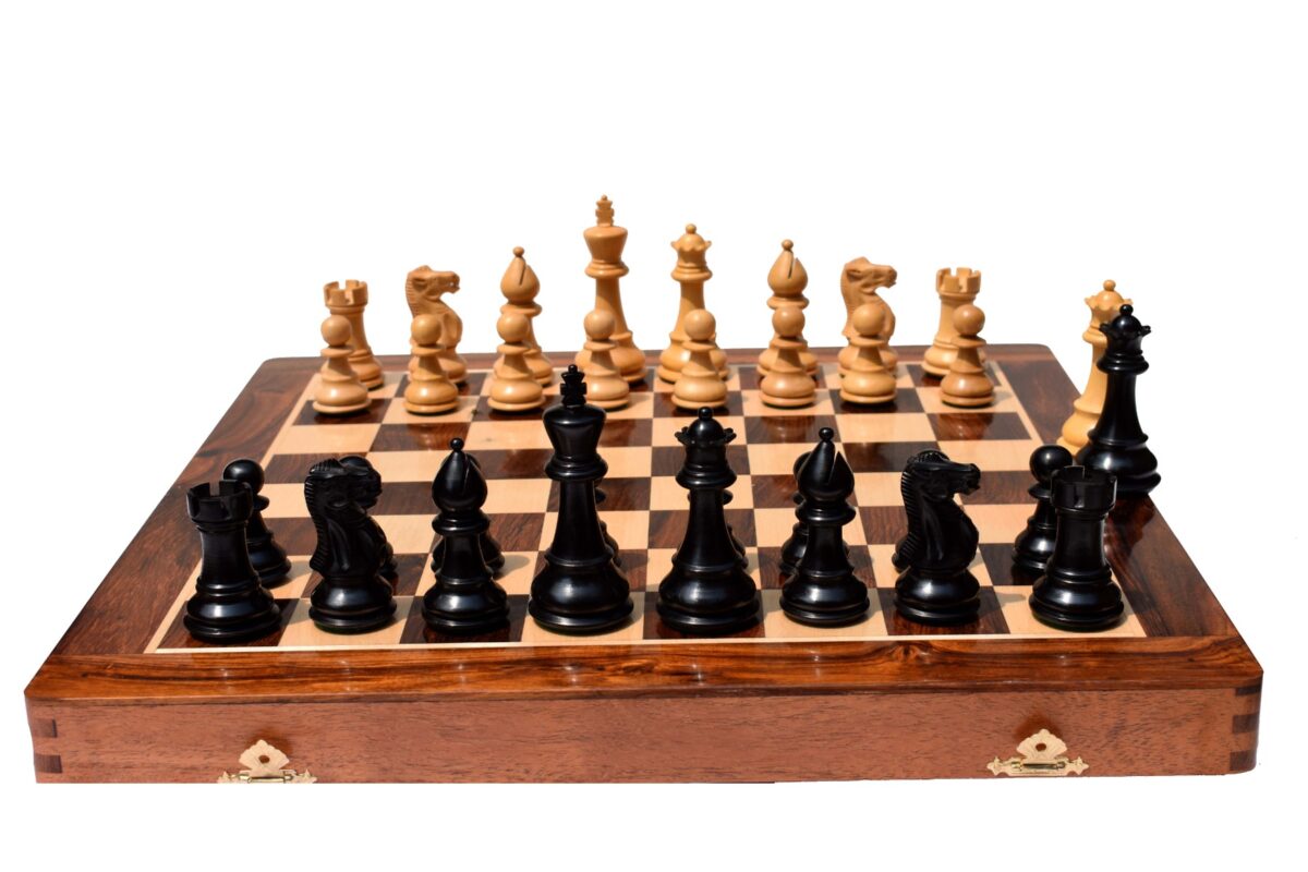 Classic Series chess set Boxwood & Ebonized 3.5" King-8672