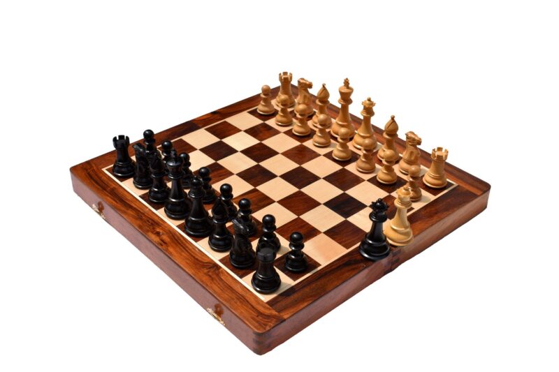 Classic Series chess set Boxwood & Ebonized 3.5" King-0