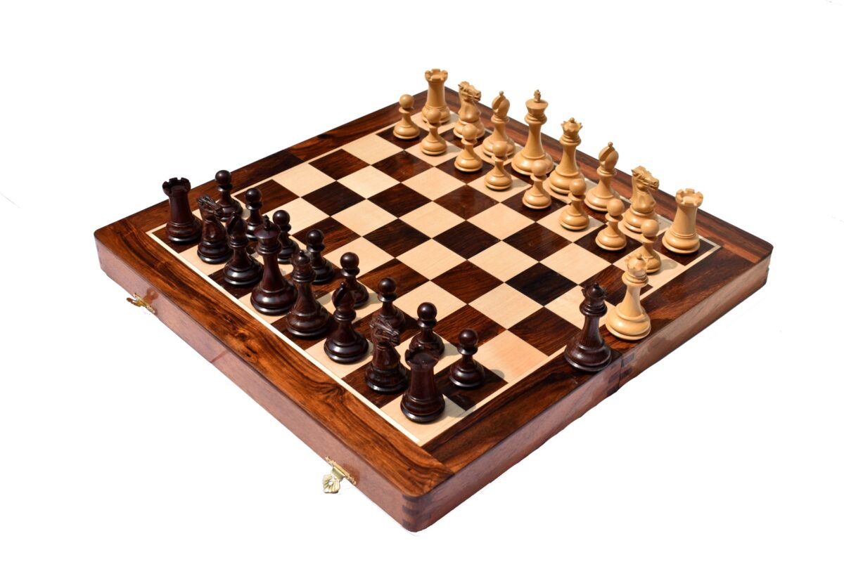 Executive Collector Series Chess set Boxwood & Rosewood 3" King-8717