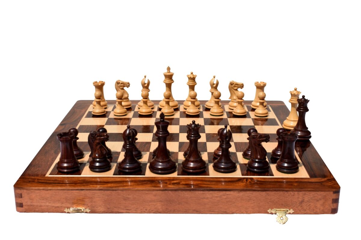 Executive Collector Series Chess set Boxwood & Rosewood 3" King-8718