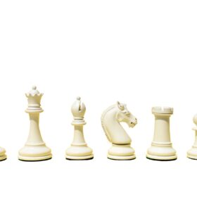 Queens Gambit Series II chess set White & Green Lacquer Boxwood 4" King-8749