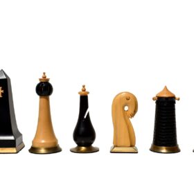 Limited Edition--The Hallgrimur Reykjavik Series chess set Boxwood & Ebony 4.5" king with 2.5" Square chess Board-8803