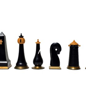 Limited Edition--The Hallgrimur Reykjavik Series chess pieces Boxwood & Ebony 4.5" king -8808