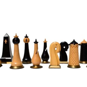 Limited Edition--The Hallgrimur Reykjavik Series chess pieces Boxwood & Ebony 4.5" king -0