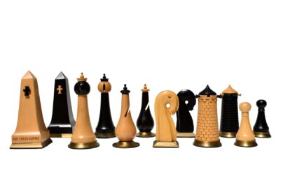 Limited Edition--The Hallgrimur Reykjavik Series chess pieces Boxwood & Ebony 4.5" king -0