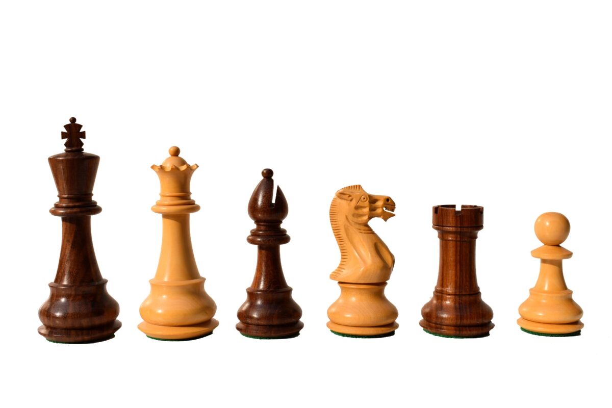 Classic Series chess set Boxwood & sheesham 5" King with 2.25" Square Beveled chess board-8837