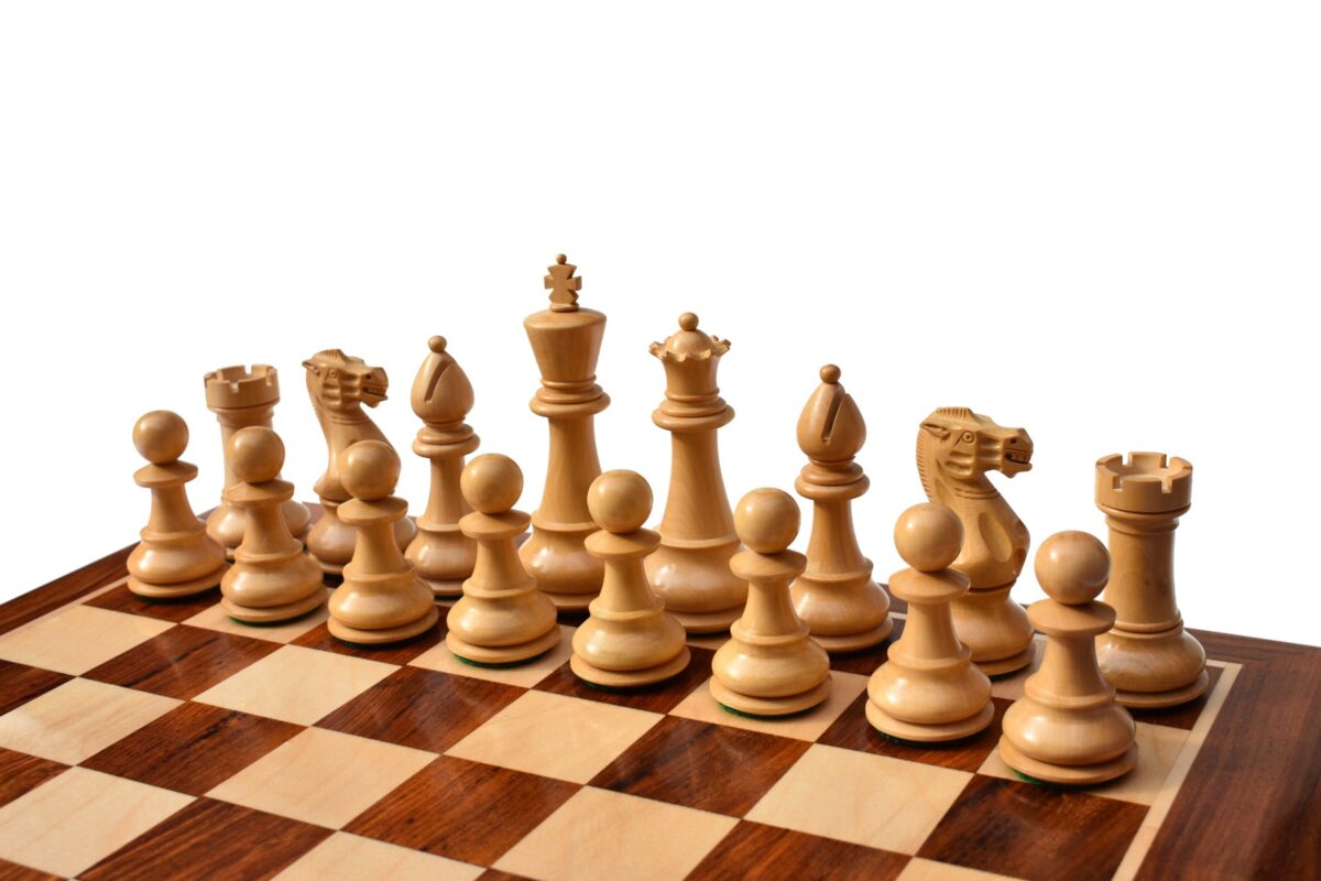 Classic Series chess set Boxwood & sheesham 5" King with 2.25" Square Beveled chess board-8833