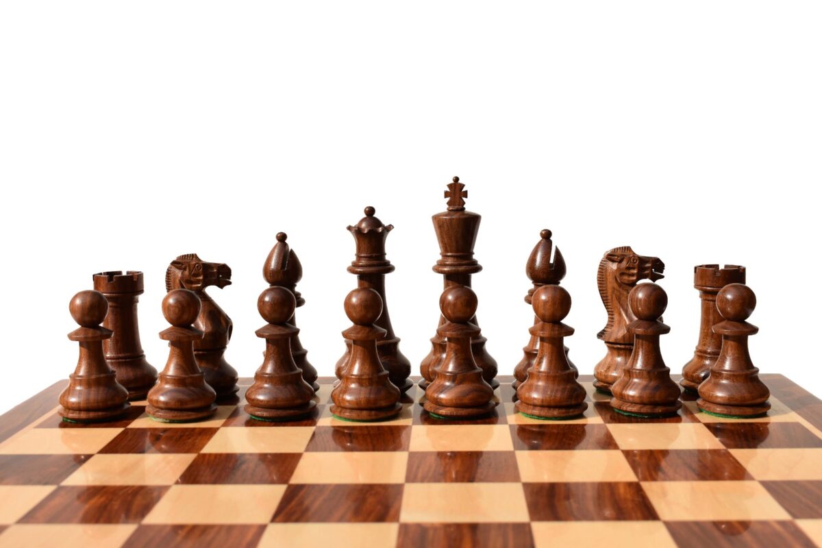 Classic Series chess set Boxwood & sheesham 5" King with 2.25" Square Beveled chess board-8834