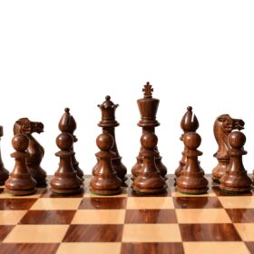 Classic Series chess set Boxwood & sheesham 5" King with 2.25" Square Beveled chess board-8834