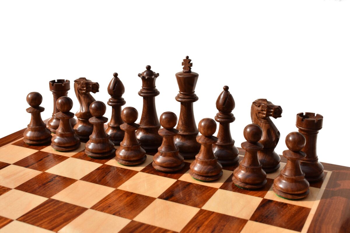 Classic Series chess set Boxwood & sheesham 5" King with 2.25" Square Beveled chess board-8835