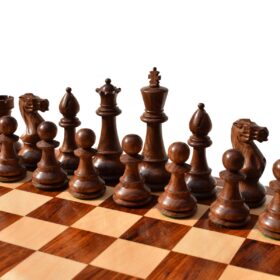 Classic Series chess set Boxwood & sheesham 5" King with 2.25" Square Beveled chess board-8835