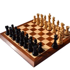 Classic Series chess set Boxwood & Ebonized 5" King with 2.25" Square Beveled series chess board-8820