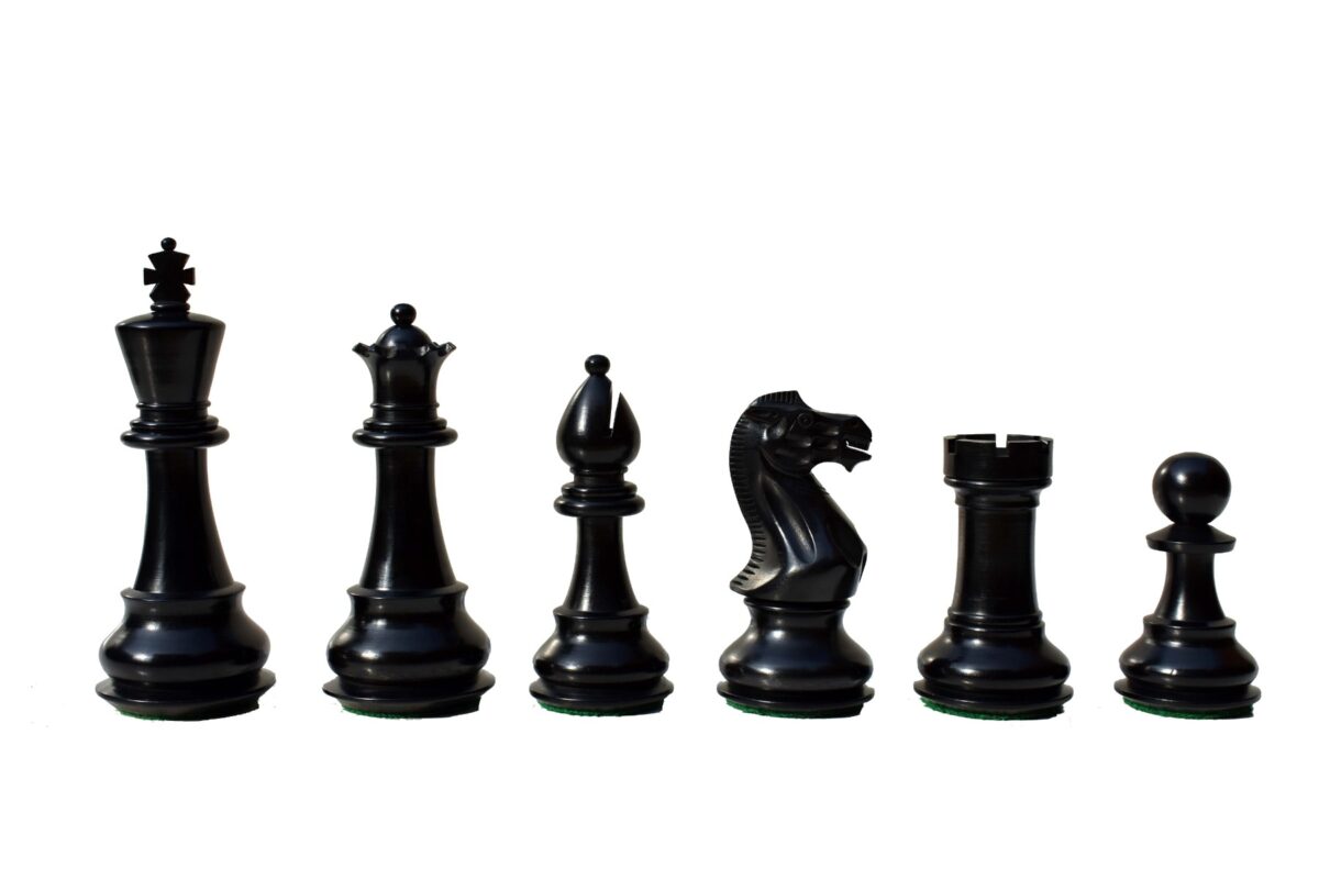 Classic Series chess set Boxwood & Ebonized 5" King with 2.25" Square Beveled series chess board-8829