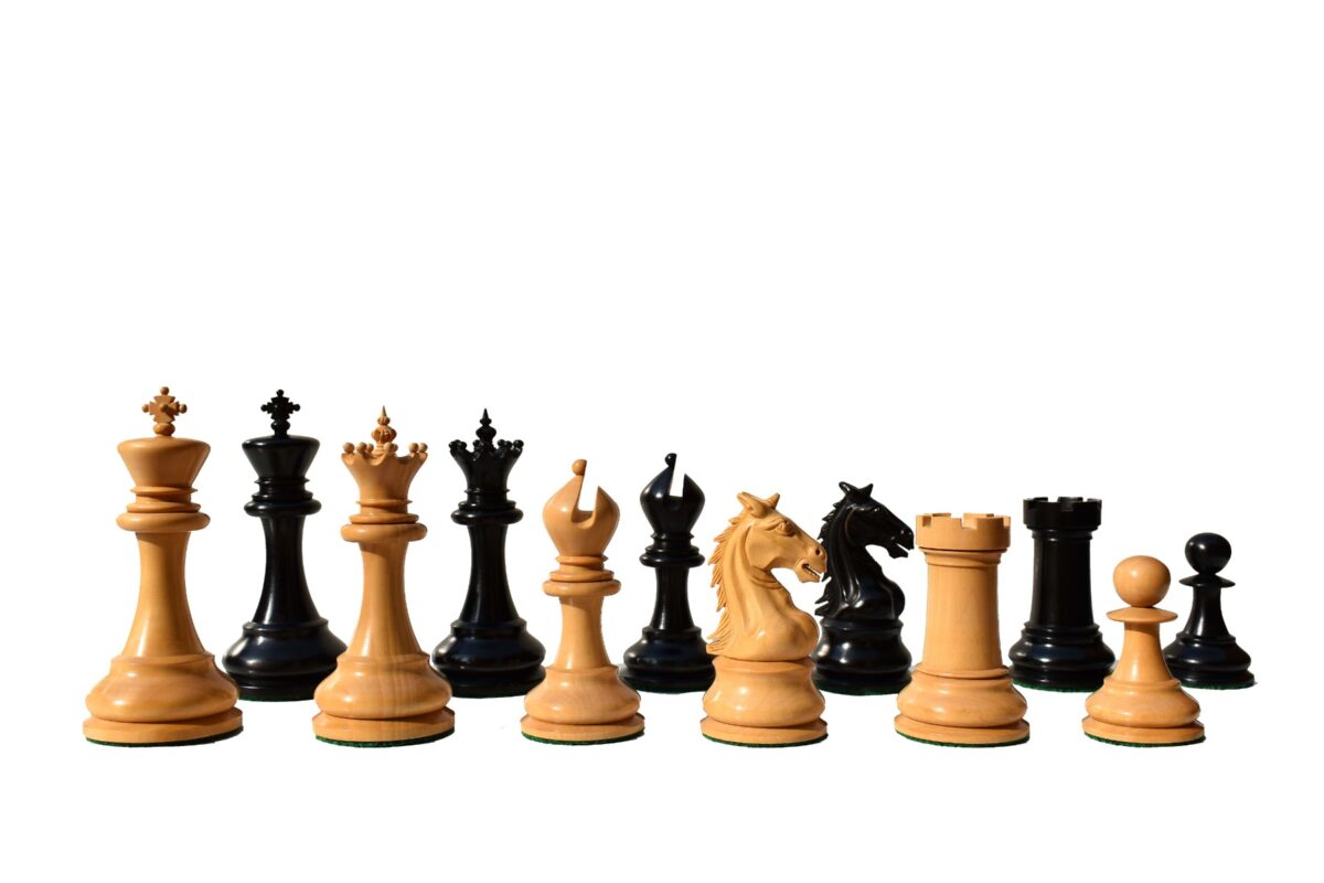 King's Crown Series Chess Pieces Boxwood & Ebony 4.25" King-8863