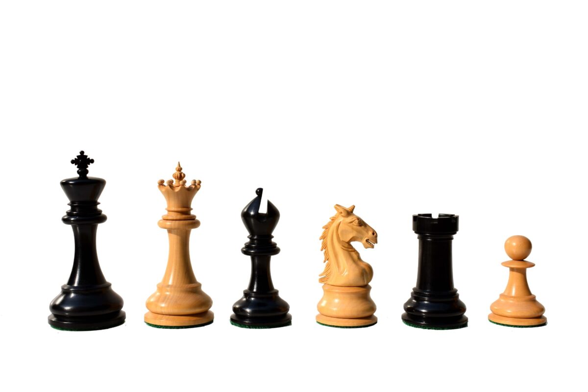 King's Crown Series Chess Pieces Boxwood & Ebony 4.25" King-8864