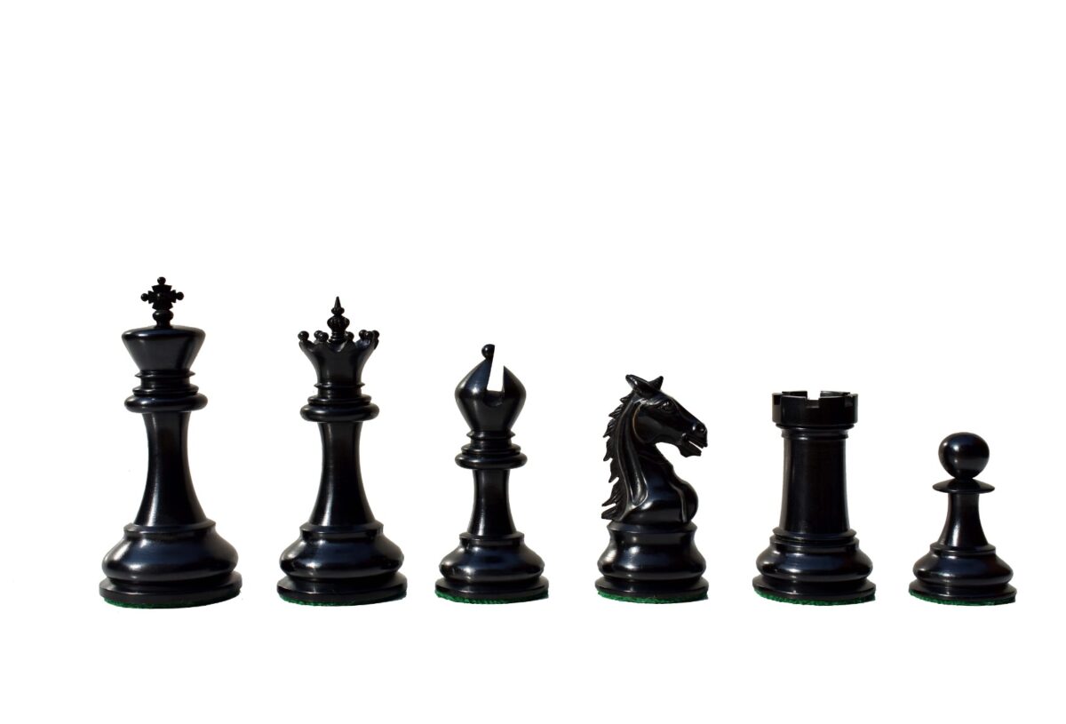 King's Crown Series Chess Pieces Boxwood & Ebony 4.25" King-8866