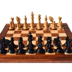 The Columbus Series Chess set Boxwood & Ebony 4" King 2" Square chess Board-8936