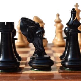 The Columbus Series Chess set Boxwood & Ebony 4" King 2" Square chess Board-8941