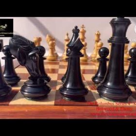 The Columbus Series Chess set Boxwood & Ebony 4" King 2" Square chess Board-8945