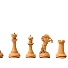 The Ashwamedha Series Chess set Boxwood & Ebony 4.4" King Matte Finish with 2.5" Square Chess Board and storage box-9008