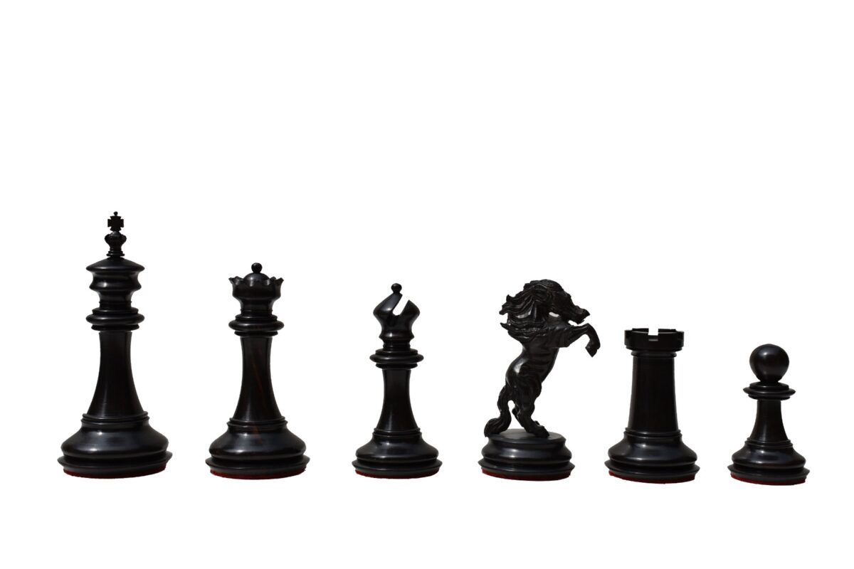 The Ashwamedha Series Chess set Boxwood & Ebony 4.4" King Matte Finish with 2.5" Square Chess Board and storage box-9010