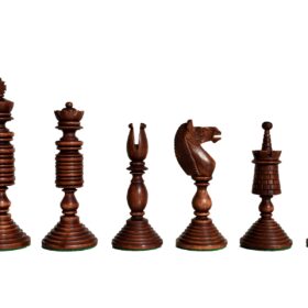 English Pre-Staunton chess set reproduction Antique Boxwood & Ebony 4.625" King with 2" Square Chess Board-9131