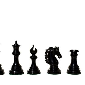 St Petersburg Series Chess Set Boxwood & Ebony 4.4" King with 2.25" Square Chess Board-9182