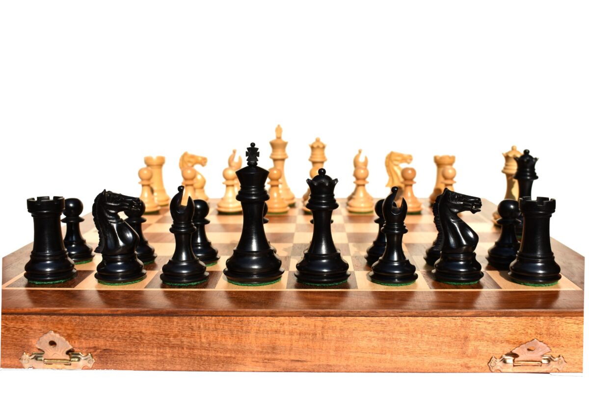 The Centurion Series Boxwood & Ebonized chess set 3" King with 16" Chess board-9281