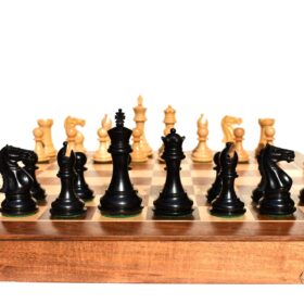 The Centurion Series Boxwood & Ebonized chess set 3" King with 16" Chess board-9281