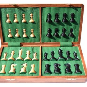 The Centurion Series Boxwood & Ebonized chess set 3" King with 16" Chess board-9286