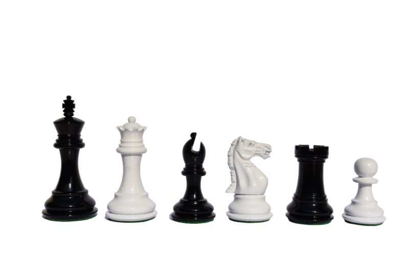 The Centurion Series White & Black Lacquere 3" King chess pieces-0