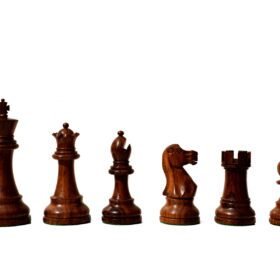 The British Staunton Boxwood & Sheesham 4" King with 18" chess board-9350